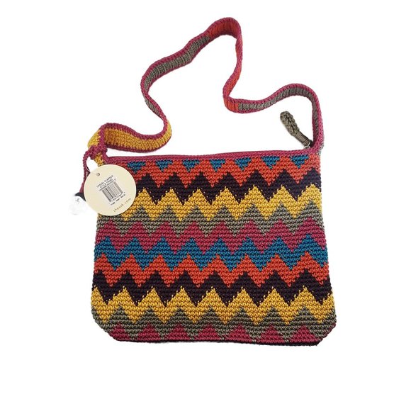 Brand New The Sak Rainbow Chevron Knit Crossbody Handbag - Picture 2 of 3